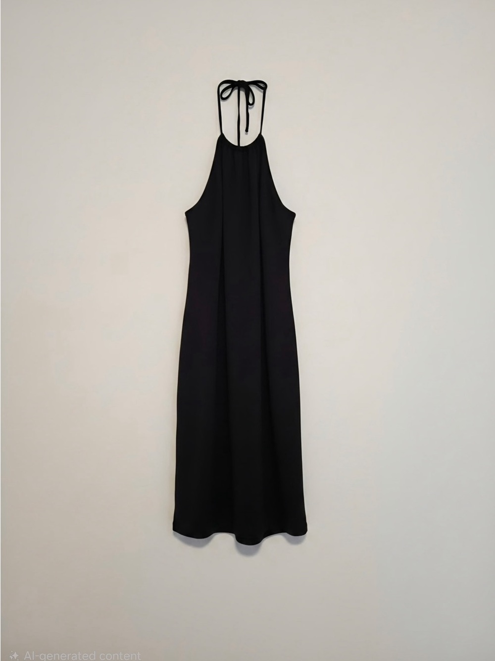 Black Halter Midi Dress - Classic Minimalist